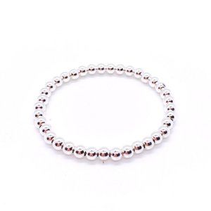 Sterling Silver Stretch Bracelet with 5mm beads